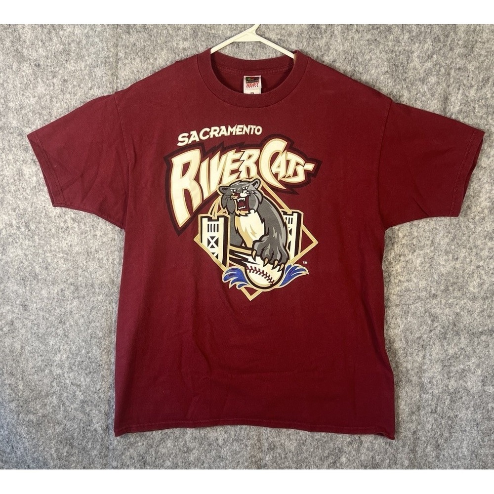 Vintage Sacramento River Cats Fruit of the Loom Shirt Size Large MILB Baseball